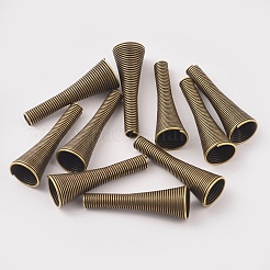 合金スプリングビードコーン  ワイヤーコイルコードの端  トランペットの形  アンティークブロンズ  28x4~9mm  内径：2mmと8mm  50個/袋&nbsp;PALLOY-WH0067-30AB