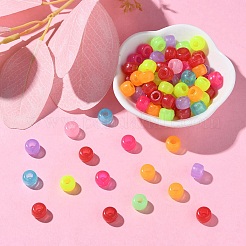 プラスチックビーズ  蓄光ビーズ  ロンデル  ミックスカラー  9x6mm  穴：3.5mm&nbsp;KY-YW0001-34