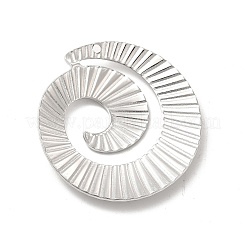 変色しない304ステンレススチールペンダント  スパイラルチャーム  ステンレス鋼色  38.5x36x3mm  穴：1.6mm&nbsp;STAS-B032-15P