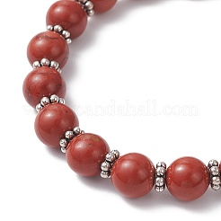 Natural Red Jasper Cross Charm Bracelets&nbsp;BJEW-JB12259-02