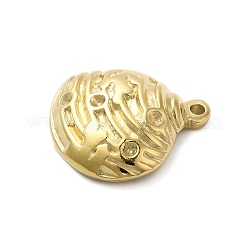 304ステンレスペンダント  シェルシェイプチャーム  ゴールドカラー  21.5x20.5x5.5mm  穴：2mm&nbsp;STAS-U023-07G