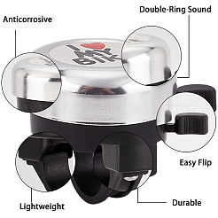 I Love My Bike Alloy Bicycle Bells&nbsp;FIND-WH0117-97B