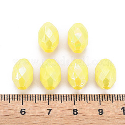 不透明なアクリルビーズ  染め  ABカラー  多面カット  オーバル  きいろ  12x8mm  穴：2.5mm  約1120個/500g&nbsp;TACR-S153-32I-07