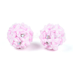Handmade Polymer Clay Rhinestone and Resin Beads&nbsp;CLAY-T022-01F