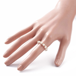 Shell Pearl Braided Open Cuff Ring&nbsp;RJEW-TA00031