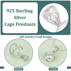 1Pc Sterling Silver Pendant Cabochon Setting&nbsp;STER-BC0002-52