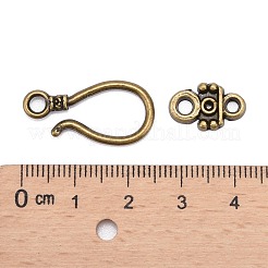 合金フックと目の留め金  鉛フリーとニッケルフリー  アンティークブロンズ  トグル：24x11x2mm  穴：3mm  バー：14x7x2mm  穴：1.5~4mm&nbsp;X-PALLOY-2781-AB-FF