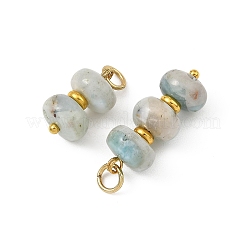 3Pcs 3 Styles Natural Larimar and Brass Spacer Beads Pendants&nbsp;PALLOY-JF05954