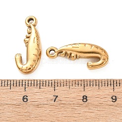 304ステンレスペンダント  エビチャーム  ゴールドカラー  21.5x9.5x4mm  穴：1.8mm&nbsp;LS-STAS-Z196-01G