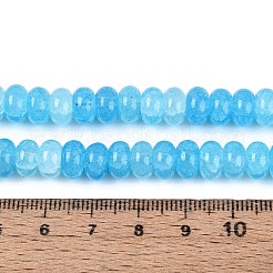 ガラスビーズ連売り  模造アクアマリン  ロンデル  染め  ディープスカイブルー  8~8.5x4.5~5mm  穴：1~1.2mm  約155~159個/連  30.12~31.30インチ（76.5~79.5cm）&nbsp;GLAA-N059-5x8mm-06