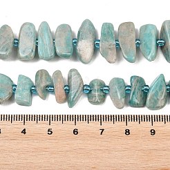 天然石アマゾナイトビーズ連売り  ナゲット  シードビーズで  5~8x7~18x3~6mm  穴：0.8mm  約46~58個/連  15.55''~15.75''（39.5~40センチメートル）&nbsp;G-P619-A04-01