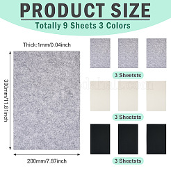 不織布9色3枚  DIYクラフト用品  長方形  ミックスカラー  300x200x1mm  3個/カラー&nbsp;DIY-TA0013-68