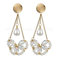 Electroplate Glass Dangle Earrings for Women&nbsp;EJEW-MZ00796-03