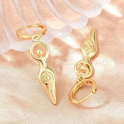Brass Hoop Dangle Earrings&nbsp;EJEW-G471-47G-01