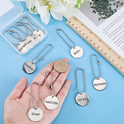 10Pcs 10 Styles 304 Stainless Steel Soap Tags with Chain&nbsp;AJEW-FG0005-65