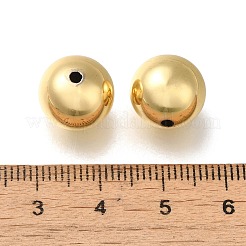 ラックメッキ真鍮製ビーズ  長持ちメッキ  鉛フリー＆カドミウムフリー  ラウンド  18KGP本金メッキ  16mm  穴：2.2mm&nbsp;KK-K373-08H-G