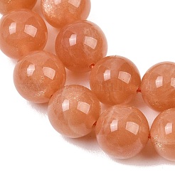 天然石サンストーンビーズ連売り  ラウンド  グレードAA  10.5mm  穴：0.9mm  約18個/連  7.40''（18.8センチメートル）&nbsp;G-G342-A04-10.5mm
