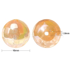 レインボー虹色メッキアクリルビーズ 30 個  キラキラビーズ  多面カット  ラウンド  ミックスカラー  16mm  穴：1.8mm&nbsp;TACR-CJ0001-52