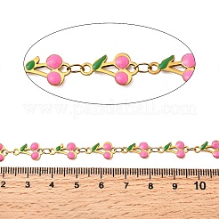 Ion Plating(IP) 304 Stainless Steel Enamel Cherry Link Chains&nbsp;CHS-Z003-01G-07