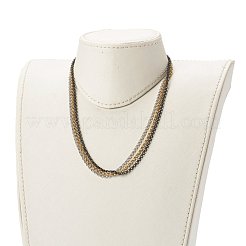 304ステンレススチールローロチェーンネックレスセット  ミックスカラー  18.11インチ（460mm）  3個/セット&nbsp;NJEW-JN03568