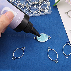 32Pcs Alloy Oval Open Back Bezel Connector Charms&nbsp;FIND-CA0011-77P