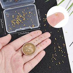 スターリングシルバーのコラムスペーサービーズ200個925個  18KGP本金メッキ  1.5x1.5mm  穴：0.5mm&nbsp;STER-BBC0007-82