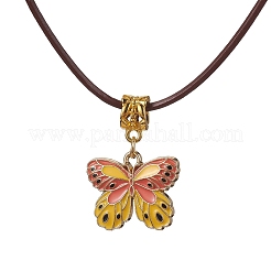 Alloy Enamel Butterfly Pendant Necklaces&nbsp;NJEW-JN04580