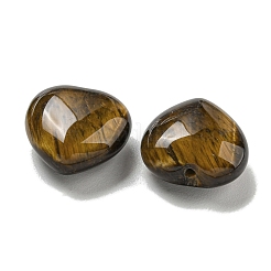 天然石タイガーアイビーズ  片穴  ハート  15.5x15.5x8mm  穴：1mm&nbsp;G-P531-A32-01