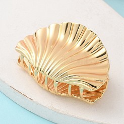 メタルバンスクリップメタルヘアクリップ  女性のためのヘアアクセサリー  シェル形状  ゴールドカラー  36.5x57x29mm&nbsp;AJEW-M043-03G