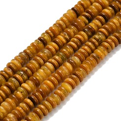 天然石タイガーアイビーズ連売り  ロンデル  4x1.5mm  穴：0.7mm  約155個/連  14.96''（38センチメートル）&nbsp;G-L635-A31-4x2mm-02