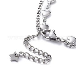 Tarnish Resistant 304 Stainless Steel Multi-Strand Anklets&nbsp;AJEW-AN00322