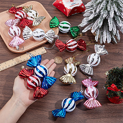 24Pcs 6 Colors Christmas Electroplate Plastic Candy Pendants Decorations&nbsp;KY-BC0001-47
