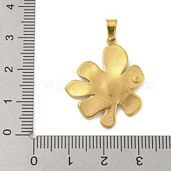 イオンプレーティング（IP）304ステンレスペンダント  花のチャーム  ゴールドカラー  28.5x23.5x1.5mm  穴：5x3mm&nbsp;STAS-U024-12G