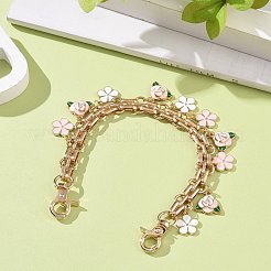 Alloy Enamel Peony Flower Link Purse Strap Extenders&nbsp;AJEW-BA00097