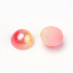 パール調アクリルカボション  ドーム  レッドオレンジ  6x3mm  約5000個/袋&nbsp;OACR-R063-6mm-14