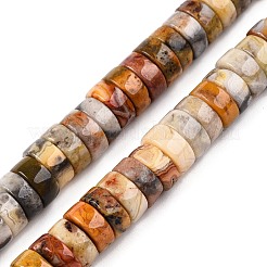 天然石クレイジーアゲートビーズ連売り  ヒシビーズ  ディスク  10.5x4.5mm  穴：1mm  約50個/連  8.46~8.78''（21.5~22.5センチメートル）&nbsp;G-T138-56