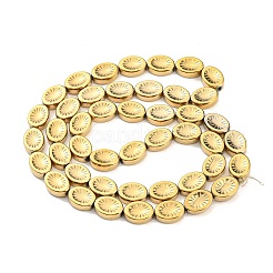 電気メッキガラスビーズセット  フルメッキ  花とオーバル  ゴールド  14x10.4x4.8mm  穴：1.2mm  約45個/連  25.04インチ（63.6cm）&nbsp;EGLA-G037-13A-FP05