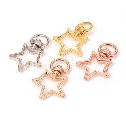 星形亜鉛合金スイベルカニカン  スイベルスナップフック  ローズゴールド  34x24x6mm  穴：5x9mm&nbsp;IFIN-WH0053-02RG