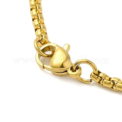 201 Stainless Steel Box Chain Saint Benedict Medal Pendant Necklaces for Women&nbsp;NJEW-M008-01G
