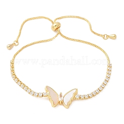 Adjustable Brass Shell Slider Bracelets&nbsp;BJEW-L699-01G