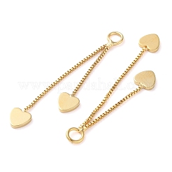 ラックメッキ真鍮チャーム  ニッケルフリー  長持ちメッキ  ハート  ゴールドカラー  36mm  穴：2.3mm&nbsp;KK-D097-07G