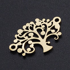 201 ステンレススチールリンクコネクター  ツリー  ゴールドカラー  14x20x1mm  穴：1.5mm&nbsp;STAS-N090-JN829-2