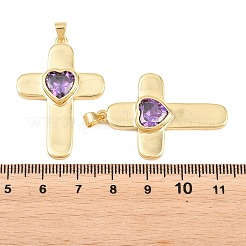 Brass Glass Pendants&nbsp;KK-P353-12G