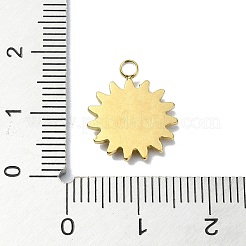 イオンプレーティング（IP）304ステンレスペンダント  18KGP本金メッキ  太陽  16x13x2mm  穴：2mm&nbsp;STAS-B058-17G-07