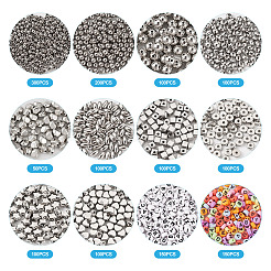 1550個 12スタイルメッキABS＆CCBプラスチックビーズ  不透明なアクリルビーズ  混合形状  ミックスカラー  3~8x2.5~7x1.5~5.5mm  穴：1~1.8mm&nbsp;FIND-TA0002-43