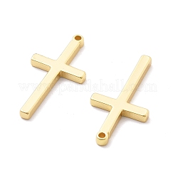 真鍮チャーム  カドミウムフリー＆ニッケルフリー＆鉛フリー  クロスチャーム  18KGP本金メッキ  26.5x13x2mm  穴：1.4mm&nbsp;KK-B134-19G