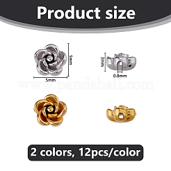 24Pcs 2 Colors 304 Stainless Steel Beads&nbsp;STAS-DC0017-20