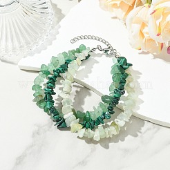 Natural & Synthetic Mixed Gemstone Chips Beaded Multi-strand Bracelets for Women&nbsp;BJEW-JB13986