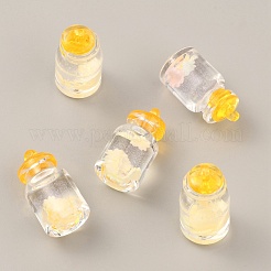 蓄光プラスチックペンダント  内部にポリマークレイ  ボトルチャーム  ゴールド  28.5x14.5mm  穴：1.8mm&nbsp;KY-WH0048-14A