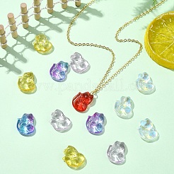 50Pcs 5 Colors Transparent Spray Painted Glass Pendants&nbsp;GLAA-YW0003-94